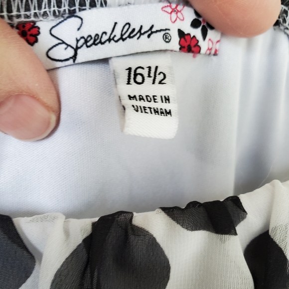 3/$30 Speechless Black and White Polka Dot Dress With Pleated Skirt - Picture 5 of 10